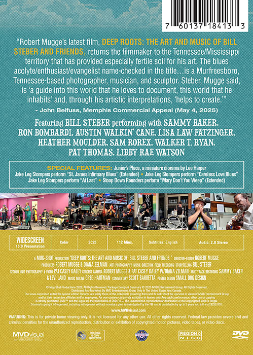 DEEP ROOTS: The Art and Music of Bill Steber and Friends Back Cover